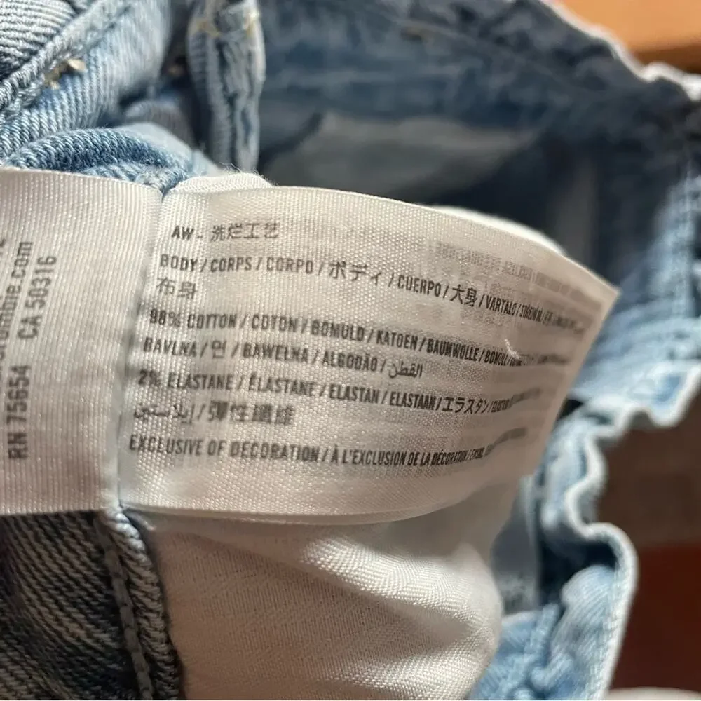Hollister Jean Cutoff Shorts Light Wash Ruffle W 26